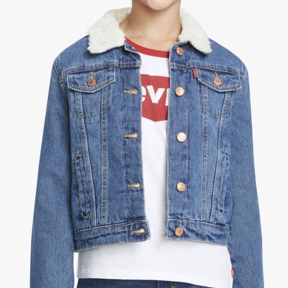 LEVI’S SHERPA TRUCKER JACKET - Girls Large - Picture 1 of 6